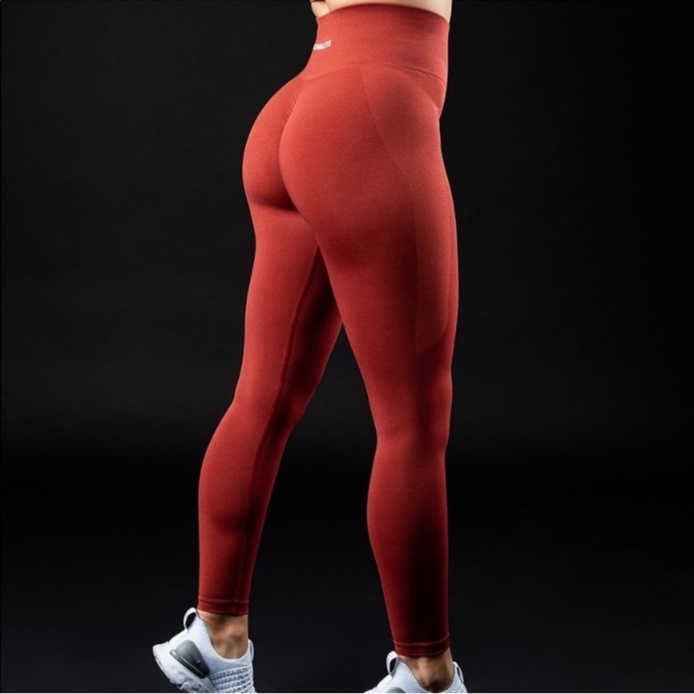 Seamless High-Waist Rust Leggings - Womens Performance Tights